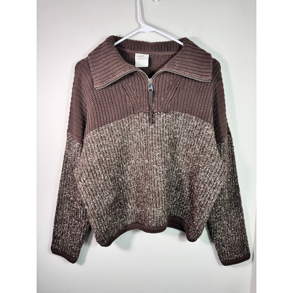 Varley Willard Half Zip Knit Pullover Brown Size XS